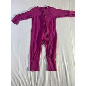 Shushu + Roo Bamboo Viscose Zippy Sleeper Magenta Pink 6-12 Months Convertible